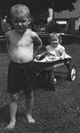 Keith and his sister, Kay, August 1961